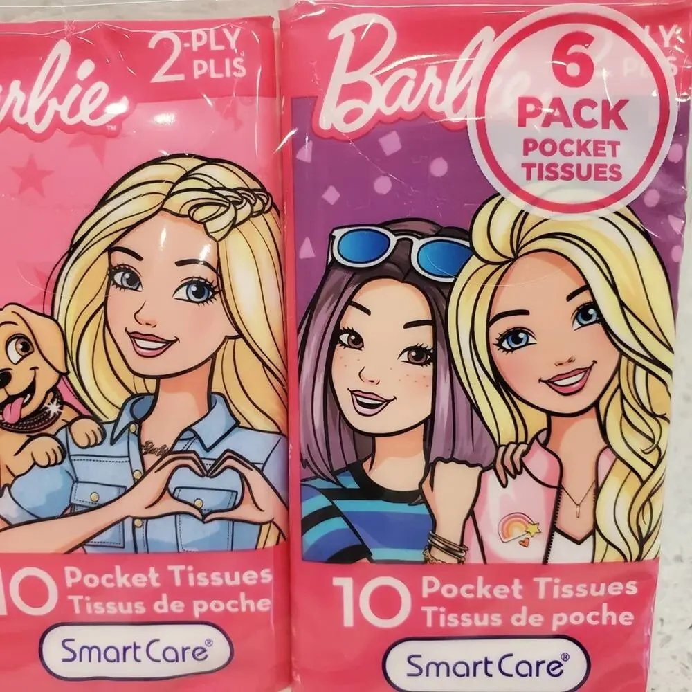 Barbie Travel Tissues SmartCare Pocket Tissues 6 Pack Barbie 2 Ply